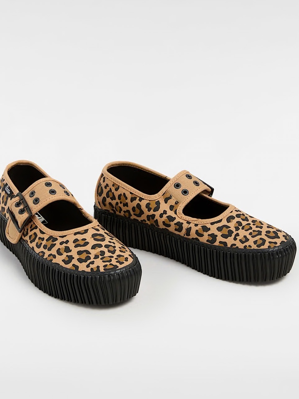 Vans Tan Creeper Leopard Grunge Core 90’s Inspired Mary Jane Sneakers NWOT Sz 12